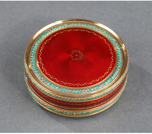 独角鹿西洋古董18K金玑镂纹珐琅法式首饰盒欧式珍宝盒古典主题 商品图3