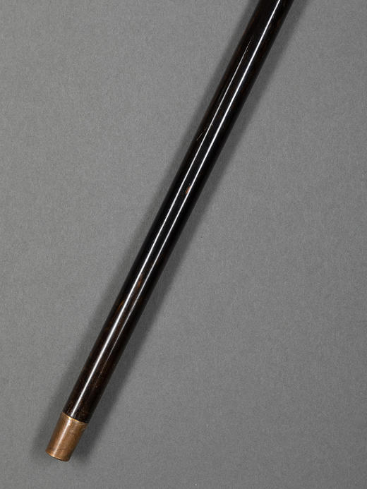 独角鹿西洋古董欧洲碧玉杖柄镀金精雕杖圈修饰乌木杖身古董手杖 商品图4