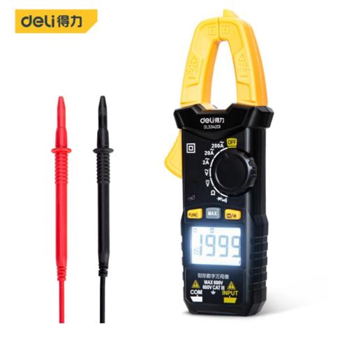 得力DL334201钳形万用表(红) 商品图0