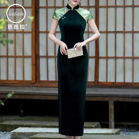 芭芭拉金丝绒优雅显瘦旗袍