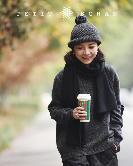 PETIT SCHAN小闪 #043 twinkle twinkle little star 繁星闪烁 秋冬高端针织系列花纱纯山羊绒螺旋状坑条多种戴法冷帽 商品图9