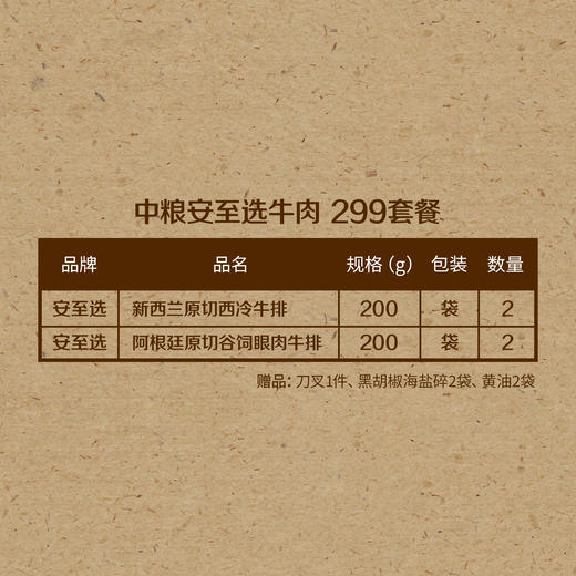 中粮安至选牛肉299套餐 商品图1