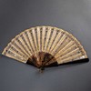 独角鹿西洋古董1804-1815年代法国扇骨装饰金属亮片绢布扇面折扇 商品缩略图0