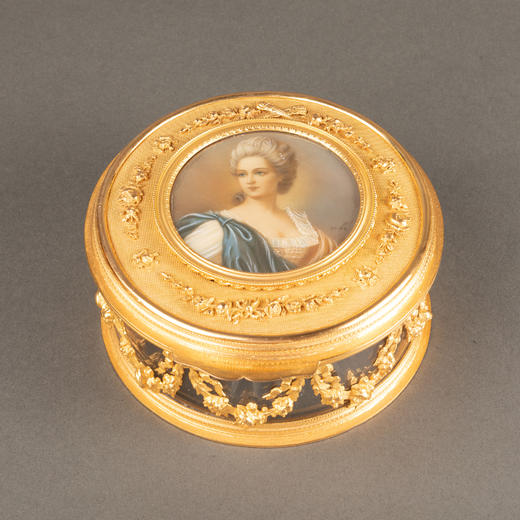 独角鹿西洋古董铜鎏金镶嵌细密画切割水晶珠宝盒糖果盒珍宝首饰盒 商品图0