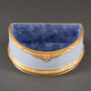 独角鹿西洋古董Paul Louchet签名蓝色鎏金雕饰素胎瓷半圆型珍宝盒 商品缩略图4