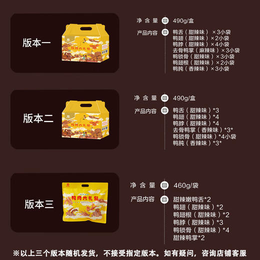 良品铺子 纯鸭肉零食大礼包490g/460g 鸭脖鸭翅肉干肉脯休闲零食小吃送女友纯肉礼盒 包装升级 多版本随机 商品图4