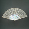 独角鹿西洋古董法国镂雕母贝扇骨花卉主题蕾丝扇面古董折扇 商品缩略图0