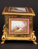 独角鹿西洋古董欧洲乡村场景陶瓷画丝绸内衬银镀金首饰盒珍宝盒 商品缩略图4