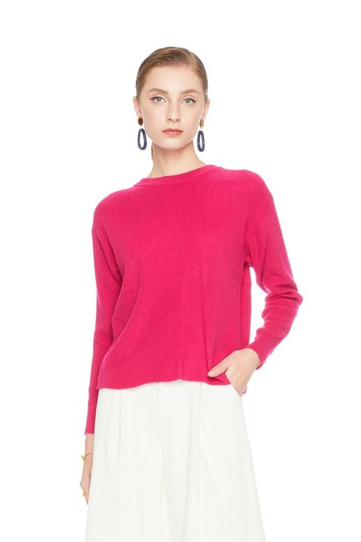 Mango 桃红色露背针织上衣 5222 商品图0