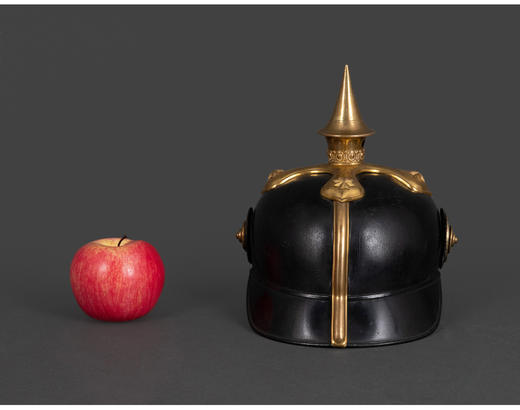 独角鹿西洋古董德国符腾堡州镀金黄铜徽章步兵军官尖顶头盔 商品图3