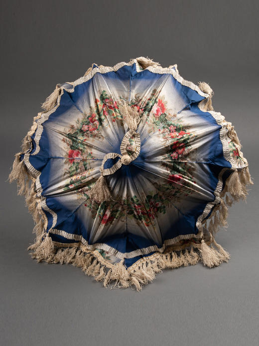 独角鹿西洋古董法国牛骨伞柄流苏花卉纹样丝绸伞面古典淑女阳伞 商品图2