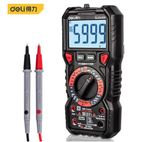 得力DL334305数字万用表插孔指示灯(红) 商品图0