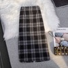 MZ11977 毛呢格子半身裙女中长款a字秋冬2022年新款加厚松紧高腰显瘦长裙 商品缩略图3
