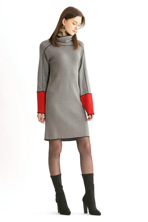 ELLA JADE 气质灰堆堆领连衣裙 299 商品图1