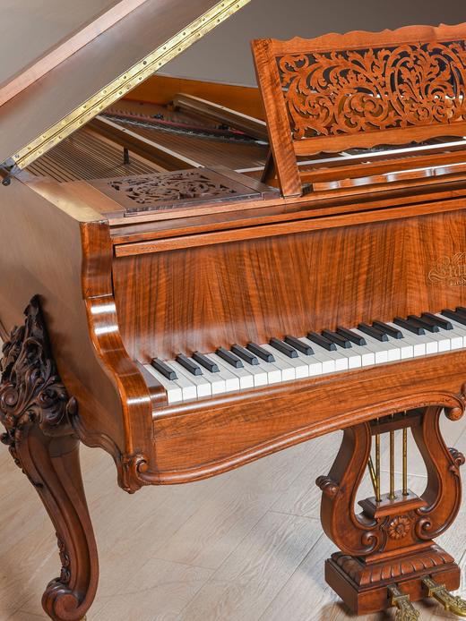 独角鹿西洋古董法国乐器工坊Erard签名胡桃木雕花檀木三角钢琴 商品图3