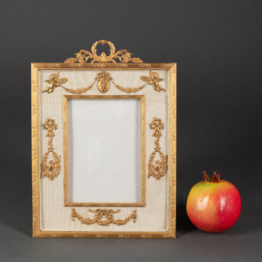 独角鹿西洋古董1900年代法国出品路易十六风格铜鎏金相框 商品图1