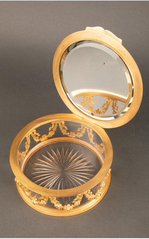 独角鹿西洋古董铜鎏金镶嵌细密画切割水晶珠宝盒糖果盒珍宝首饰盒 商品图2