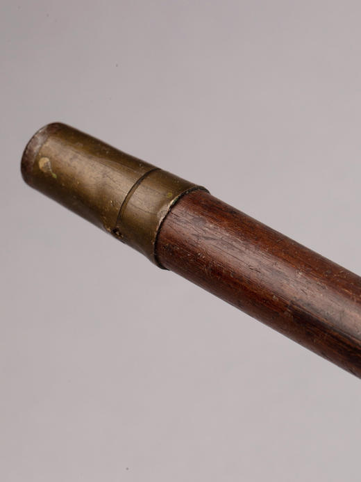 独角鹿西洋古董俄罗斯花叶纹样彩色珐琅银质杖柄硬木杖身古董手杖 商品图3