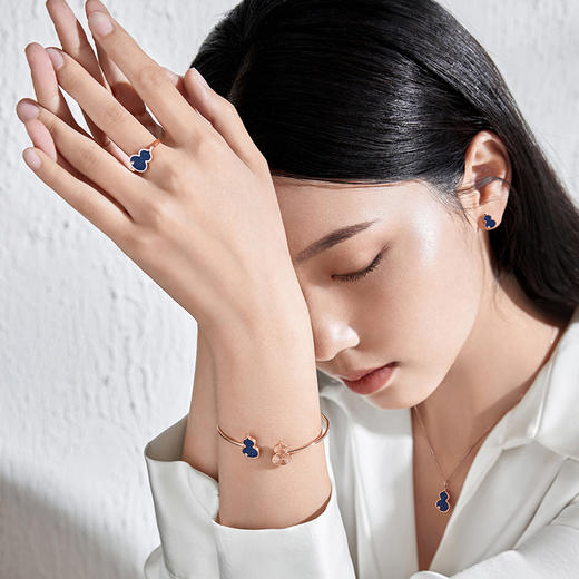 ［东方幸趣］18K玫瑰金青金石镶钻项坠#岱川 商品图3