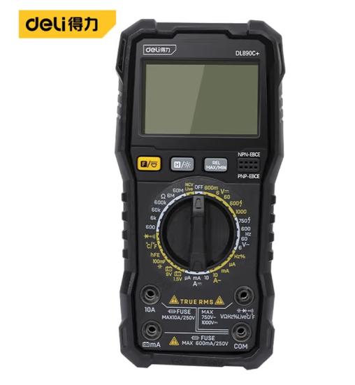 得力DL890C+数字万用表5999位温度测试(红黑) 商品图0