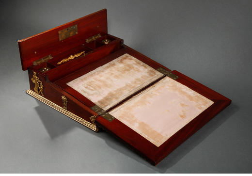 独角鹿西洋古董帝政风格爱神维纳斯与丘比特铜鎏金便携式书写箱 商品图4