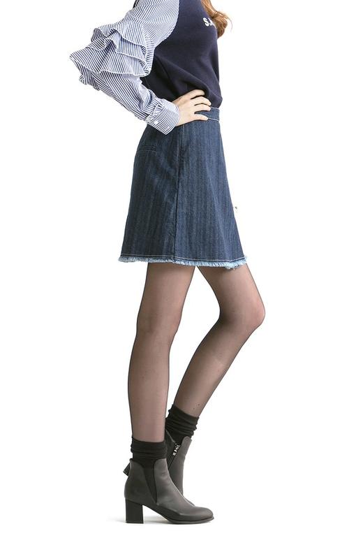 Eifini伊芙丽 毛边装饰牛仔信封裙 409 商品图4