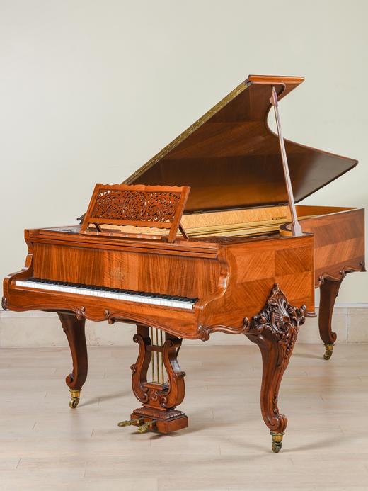 独角鹿西洋古董法国乐器工坊Erard签名胡桃木雕花檀木三角钢琴 商品图0