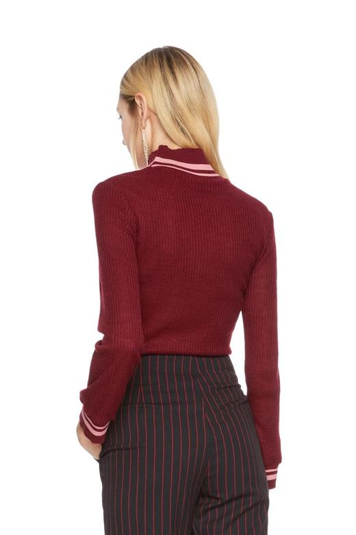 SUMMER & SAGE 拼色高领毛衣 5069 商品图1