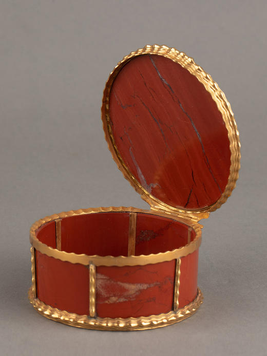 独角鹿西洋古董德国18K金红碧石镶钻石红宝石蓝宝石祖母绿鼻烟盒 商品图2