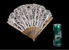 独角鹿西洋古董法国新艺术花卉主题吕克瑟伊蕾丝扇面牛角扇骨折扇 商品缩略图1