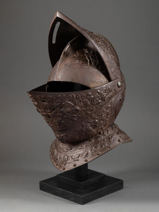 独角鹿西洋古董文艺复兴风古典神兽勇士铁合金浮雕装饰封闭式头盔 商品图2