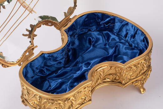 独角鹿西洋古董19世纪拿破仑三世风格小提琴造型欧式珠宝盒珍宝盒 商品图4