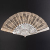独角鹿西洋古董19世纪法国针织蕾丝扇面精雕镂空母贝扇骨折扇 商品缩略图0