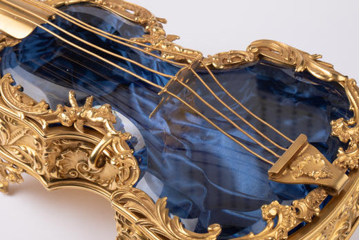 独角鹿西洋古董19世纪拿破仑三世风格小提琴造型欧式珠宝盒珍宝盒 商品图3