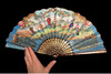 独角鹿西洋古董广东十三行描金漆木扇骨双面手绘庭院风景纸面折扇 商品缩略图1