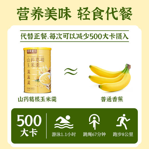 【买1送1 买2送3】初草堂山药葛根玉米羹 8种谷物 温和食养  500g/罐 商品图3