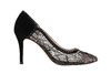 sheme  女士蕾丝水晶高跟鞋  黑色 商品缩略图0