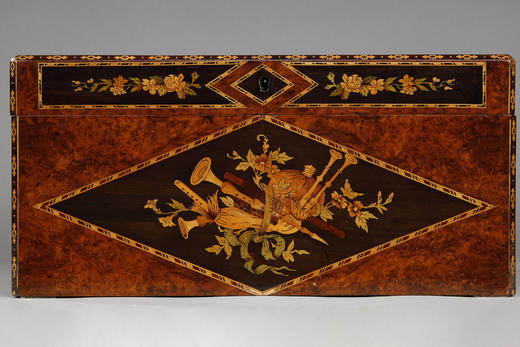 独角鹿西洋古董家居摆件1850年代法国细木镶嵌木质收纳盒珍宝盒 商品图2