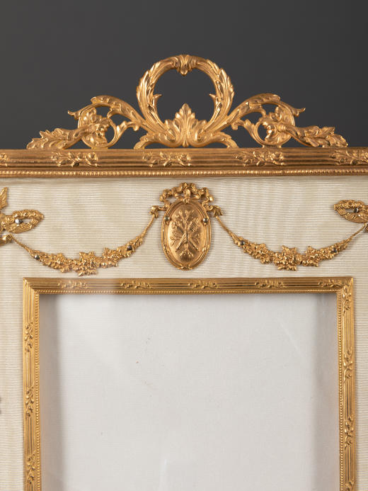 独角鹿西洋古董1900年代法国出品路易十六风格铜鎏金相框 商品图3