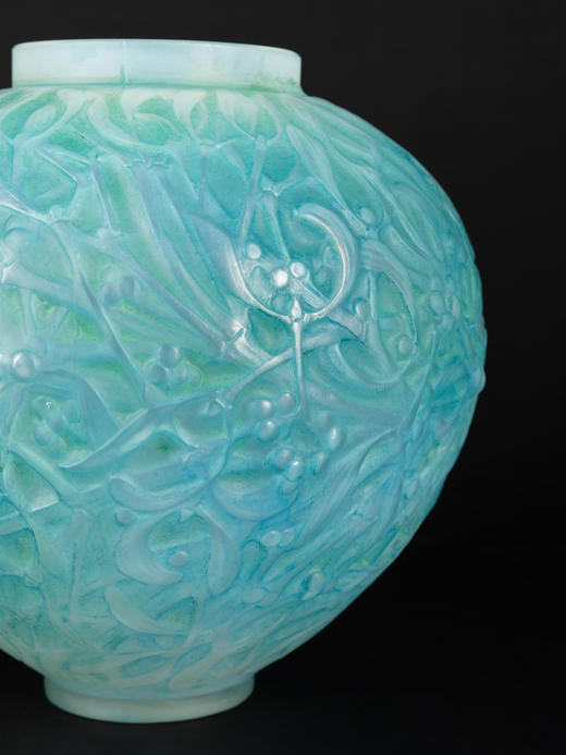 独角鹿西洋古董新艺术时期大师莱俪签名《GUI-寄生》水晶花瓶摆件 商品图4