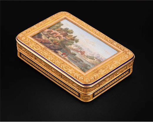 独角鹿西洋古董欧洲极细马赛克珐琅黄金方形欧式珍宝盒首饰盒 商品图2