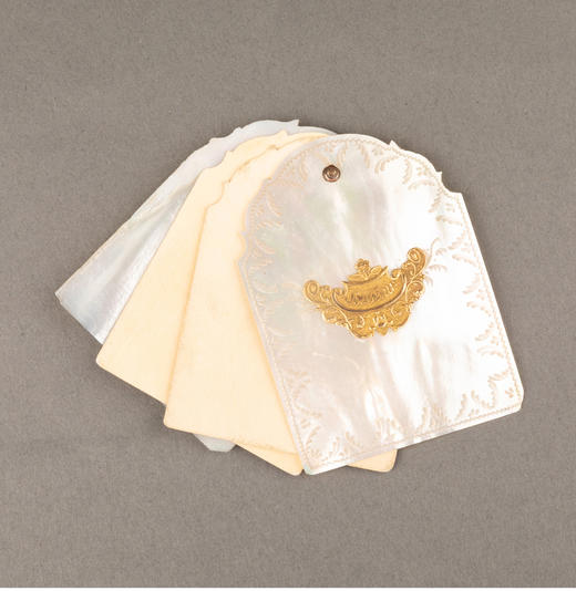 独角鹿西洋古董1820年代法贝雕饰银镀金镶嵌名媛淑女舞会名册 商品图4