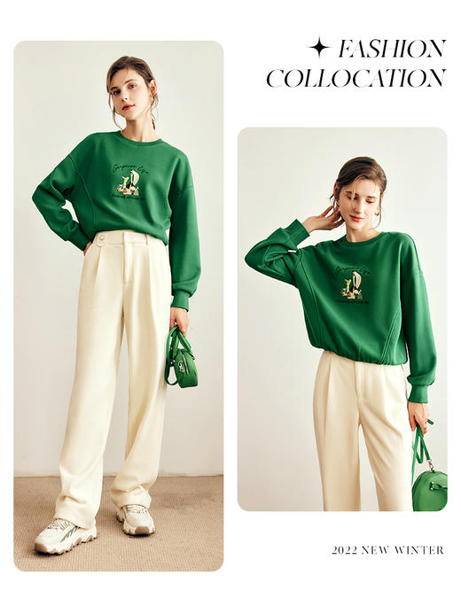 OLrain欧芮儿法式灯芯绒休闲裤女秋冬2022新款高腰奶fufu拖地长裤 商品图0