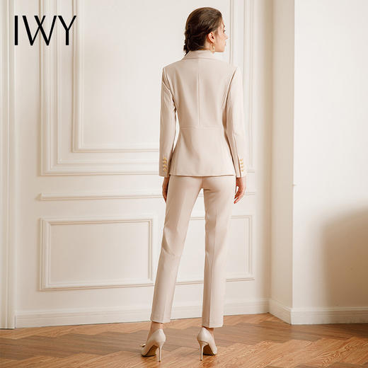 IWY/杏色高端职业西装套装女秋冬款杏色西服艺考正装主持人美容院工作服OL22CP115 商品图3