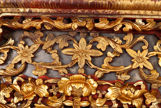 独角鹿西洋古董家居装饰中国金漆木雕彩绘“善财童子”嵌镜面挂画 商品图3