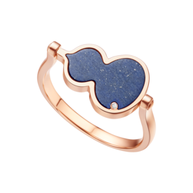 ［东方幸趣］18K玫瑰金青金石镶钻戒指#岱川