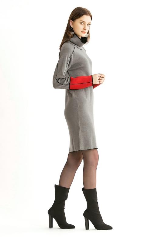 ELLA JADE 气质灰堆堆领连衣裙 299 商品图3