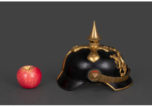 独角鹿西洋古董德国符腾堡州镀金黄铜徽章步兵军官尖顶头盔 商品图2