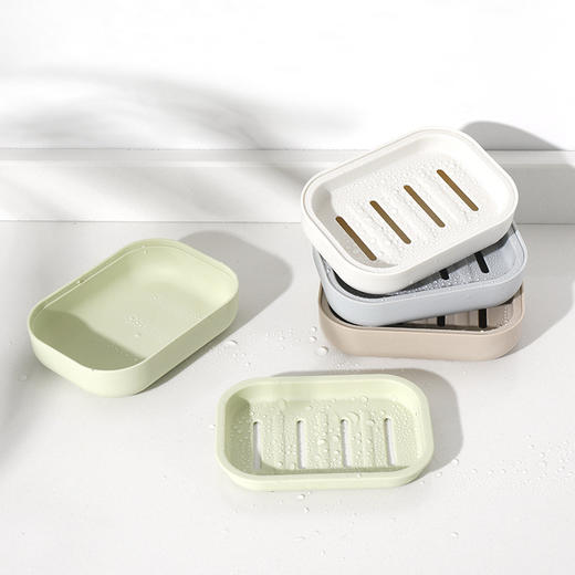 「买1送1！6.9元到手2个」北欧色双层沥水肥皂盒 居家日用收纳整理带盖创意卫生间塑料香皂架 商品图3