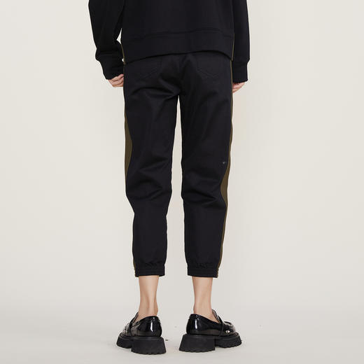 谜底2022冬新款收脚萝卜裤女时尚设计感拼接休闲九分裤224MK1718 商品图2